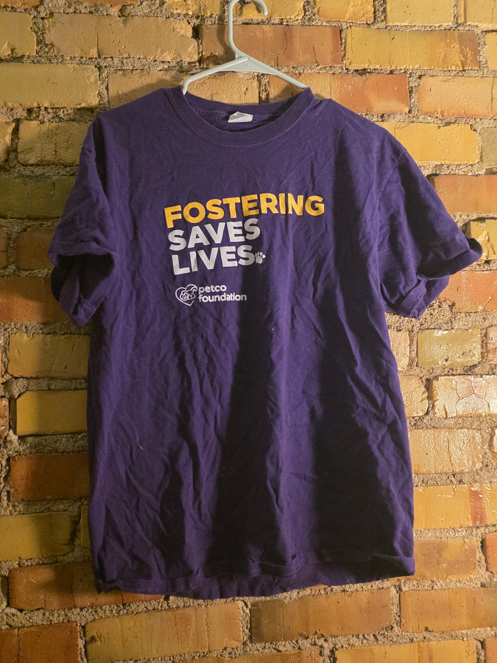 Petco Foundation Women's Purple 'Fostering Saves Lives' Short Sleeve Tee